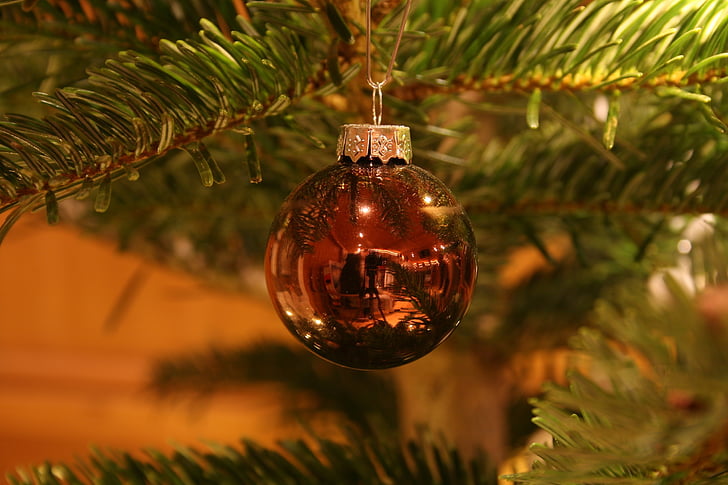 božič, božično drevo, zelena, ozadje, božični okraski, sneg, praznični
