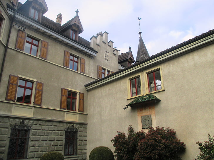 arkkitehtuuri, linnaan järven, Courtyard, historiallisesti, Kreuzlingen, Sveitsi