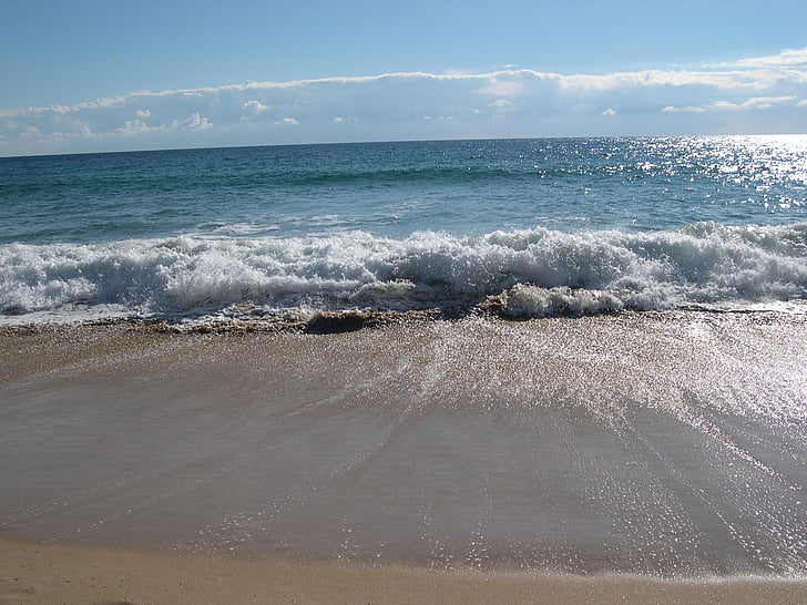 Algarve, Portugal, Sagres, more, plaža, val, priroda