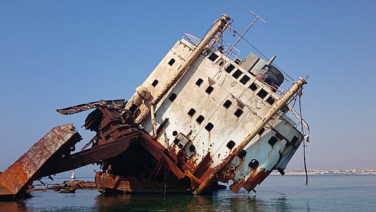 Mar rojo, mar, Sharm el sheikh, luliya, de la nave, restos del naufragio, catástrofe
