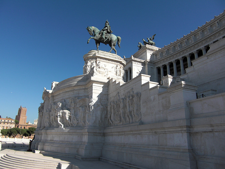 Vittorio emanuele, Rome, Italië, nationaal museum, ruiterstandbeeld
