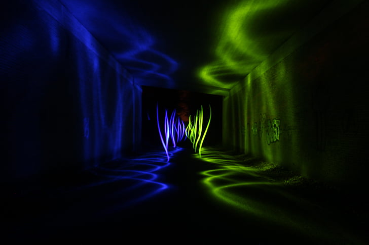 light painting, color, colorful, structure, flame, underpass