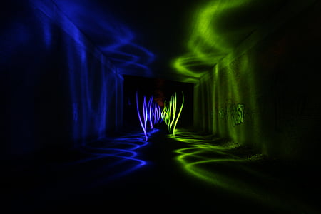 light painting, color, colorful, structure, flame, underpass