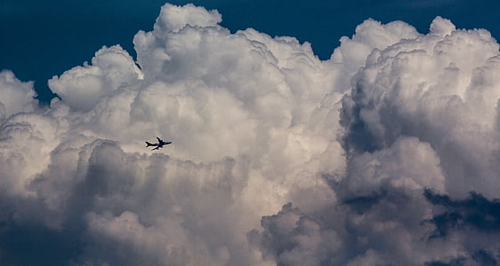 céu, avião, nuvem, avião, voar, voo, viagens