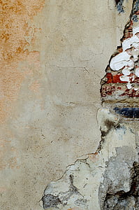 Γύψος, κατεστραμμένο, τούβλα, βρώμικο, παλιά, τοίχου