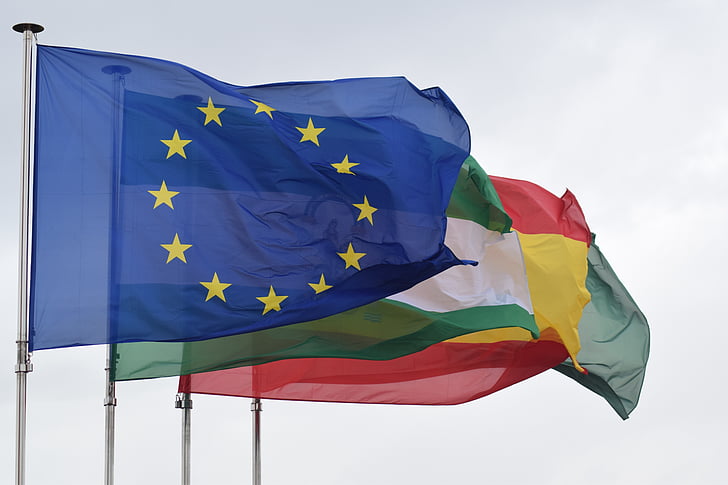 banderes, Bandera de la Unió Europea, Unió Europea, Bandera d'Andalusia, Bandera d'Espanya, Nacions, Andalusia