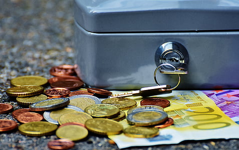 cashbox, dinheiro, moeda, caixa de dinheiro, das finanças, caixa de dinheiro, Euro