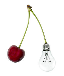 Cherry, glödlampa, teknik, miljö, naturliga, energi, naturen