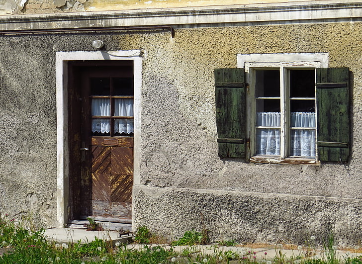 vrata, okno, roleta, domov, stari, izteklo, Nostalgija