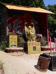 temple, buddah, statue, gold, china, fengcheng, house of prayer