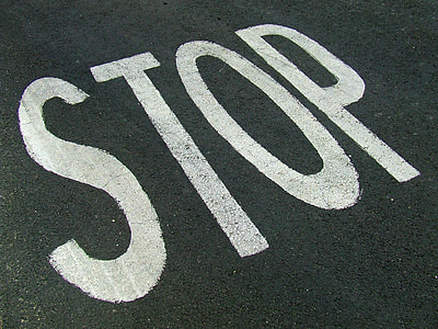 parada, signe, carretera, senyal de stop, Avís, perill, carrer