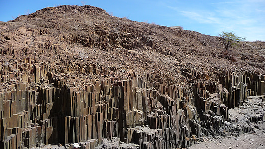 gorge of the organ pipes, basalt, namibia, africa, rock