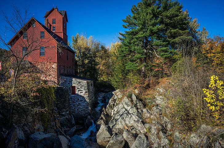 stari mlin, Vermont, Jericho, arhitektura, Stari, ruralni, zelenilo