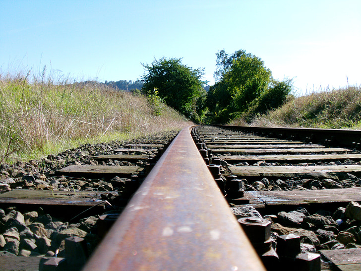 praćenje, vlak, željeznicom, Željeznička pruga, čelik, prijevoz, željezo - Metal