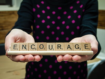 word, encourage, scrabble tiles, letters, message, positive, encouragement