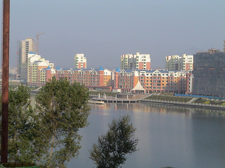 중국, fengcheng, 아키텍처, 현대 라이브, 현대, 현대 건물, 건설