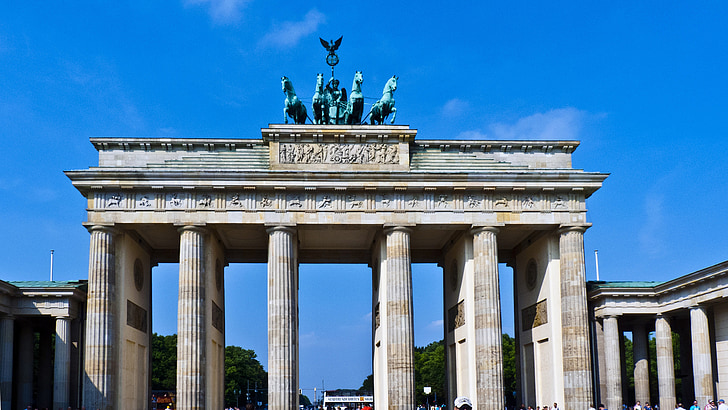 Berlín, verano, Alemania, puerta de Brandenburgo, arquitectura, lugar famoso, Europa