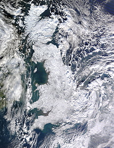 Spojené království, Zimní, Letecký pohled, Anglie, ledové, chlad, coldsnap