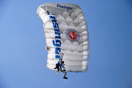 天空, 跳伞者, 降落伞, 空气, 体育, 一个极端, 冒险