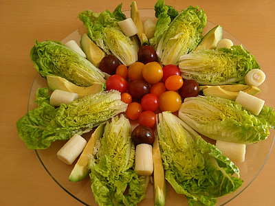 zdravé, salát, vegetariánské, jídlo
