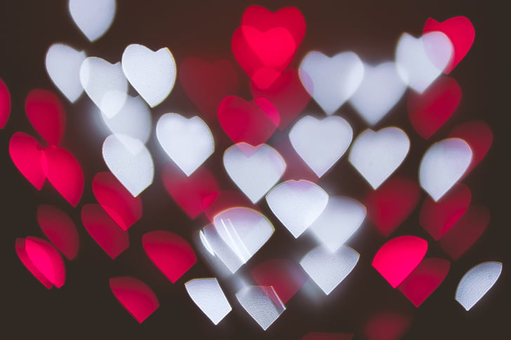 l'amor, bokeh, cors, llums, resum, textura, Sant Valentí