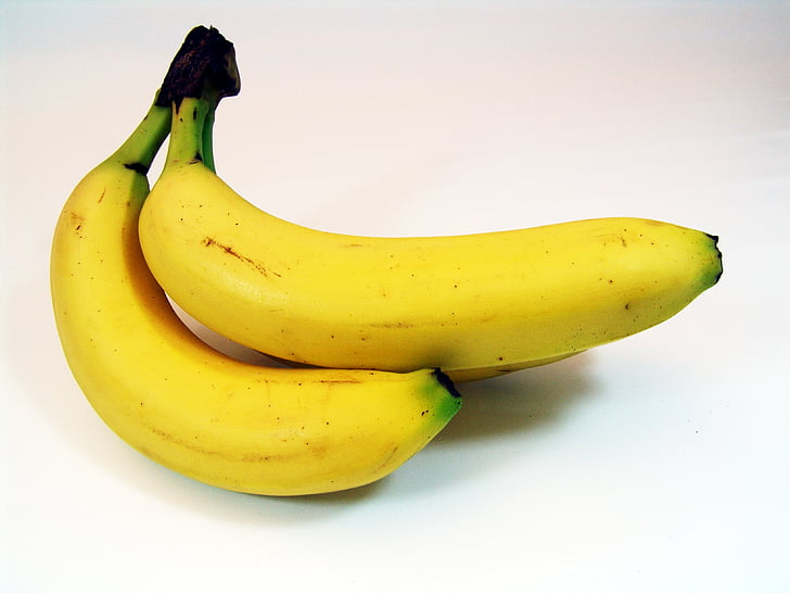 pisang, buah, semak pisang, kuning, Makanan, sehat, buah-buahan