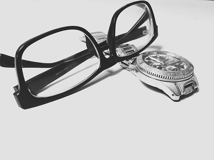 accessori, blanc i negre, close-up, ulleres, ulleres, lent, seguretat