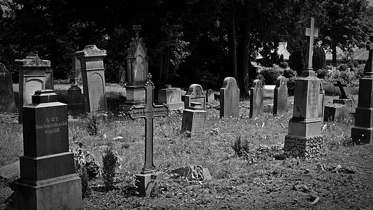 cemetery, old grave stones, old cemetery, cross, leave, tombstone, god's acre
