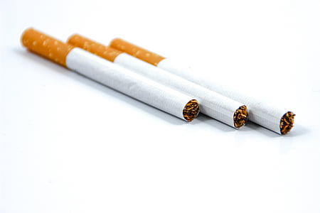 tabak, sigaret, wit, witte achtergrond, afbeelding
