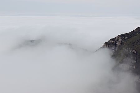 φύση, βουνό, καπνός, ομίχλη, λευκό, ουρανός, scenics