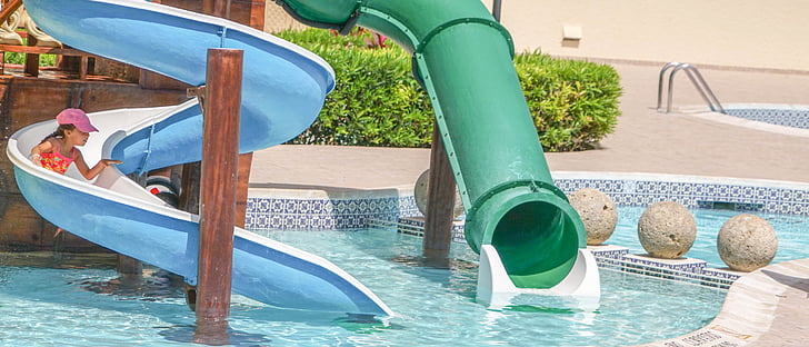 person, people, child, slide, pool, water, park