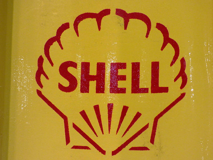 logotyp, gul, Shell, bränsle, bensin, tecken, illustration