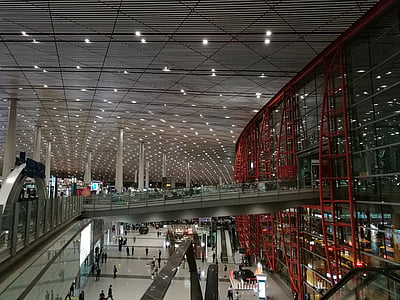 beijing, airport, inside the terminal building, architecture