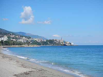 korsikansk, Beach, Bastia, landskab, sommer, ø, Sky