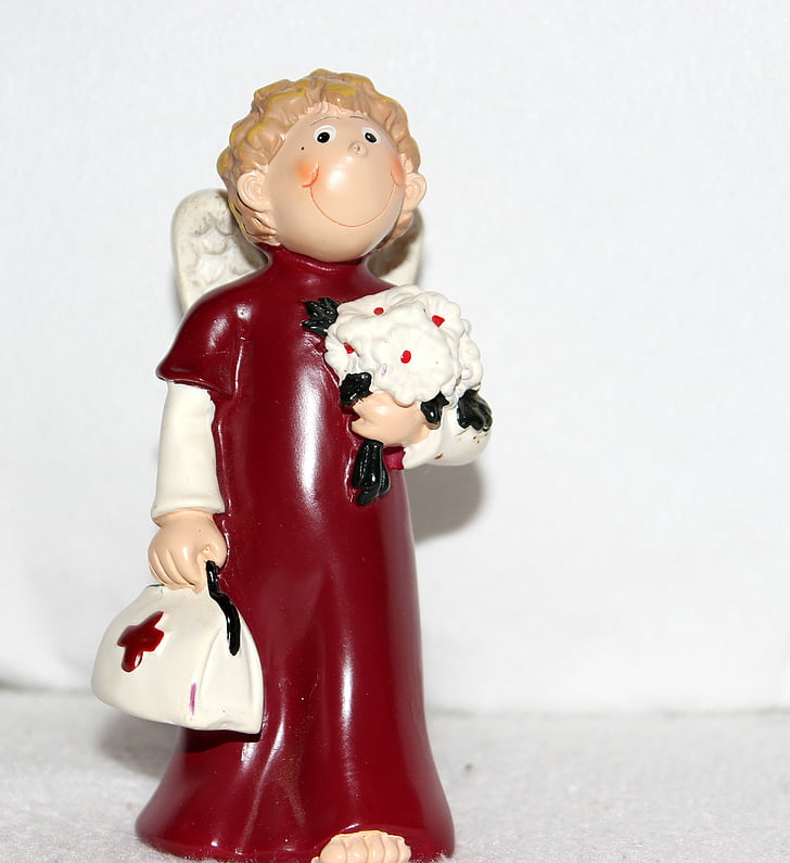 angel figure, deco, get well soon, first aid, luggage, flowers, confidence