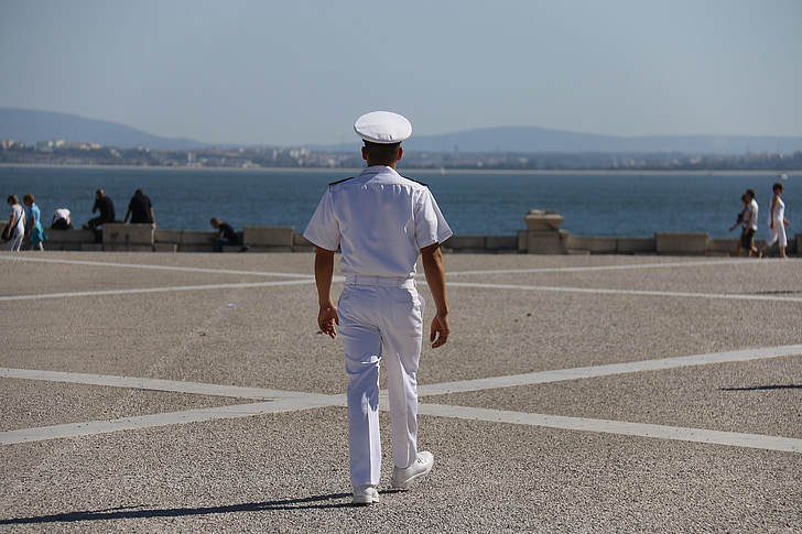 biały, marynarz, ścieżka, Przeznaczenie, pewność, osób pracujących, Lizbona
