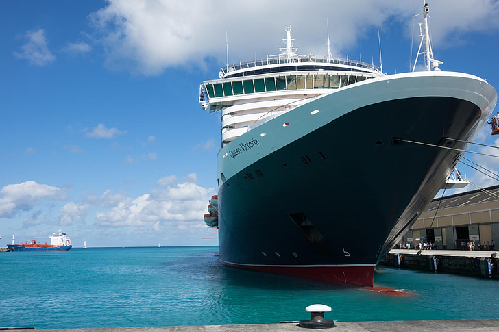 cruise ship, boat, ship, ms queen victoria, barbados