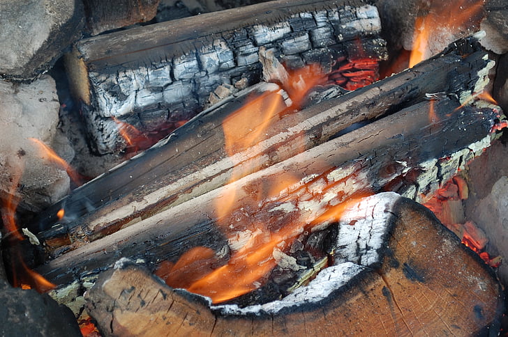 огън, дърва за огрев, топлина, дървен материал, пламък, горя, светлина