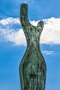 escultura, mujer, cuerpo, estatua de, mujer, arte, Ayia napa
