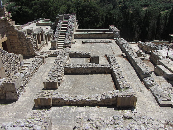 griuvėsiai, Knoso rūmai, Minoans, Kretos sala, Graikija, archeologinė vietovė, archeologija