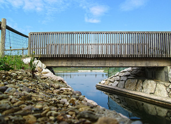 мост, озеро, Природа, воды, релаксация, природный парк, Мост - мужчина сделал структура