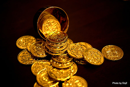 Bitcoin, mündid, kuld, raha, valuuta, rikkuse, rikas
