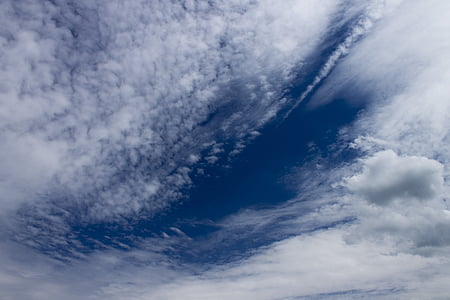 nubes, cielo, azul, nube, Cloudscape, nubes de verano