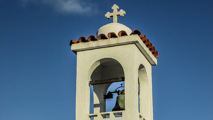 cyprus, paralimni, ayia marina, church, belfry, orthodox, bell
