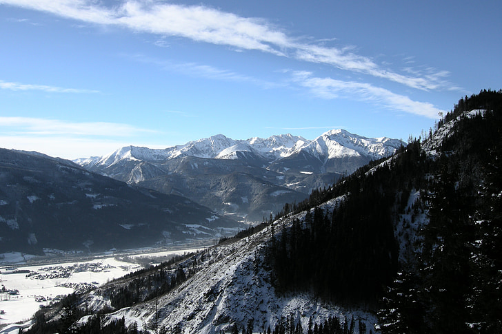 hory, Zimní, Rakousko, alpské