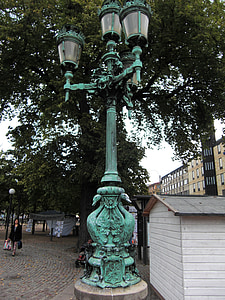 lanterna, Suécia, Gotemburgo, mercado, centro da cidade, cidade velha, Historicamente