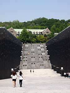 university, ewha, girls, students, stairs, ewha womans university, seoul