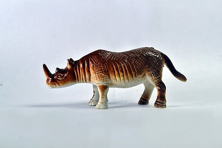 Rinoceronte, brinquedo, ícone de, fauna, selvagem, um