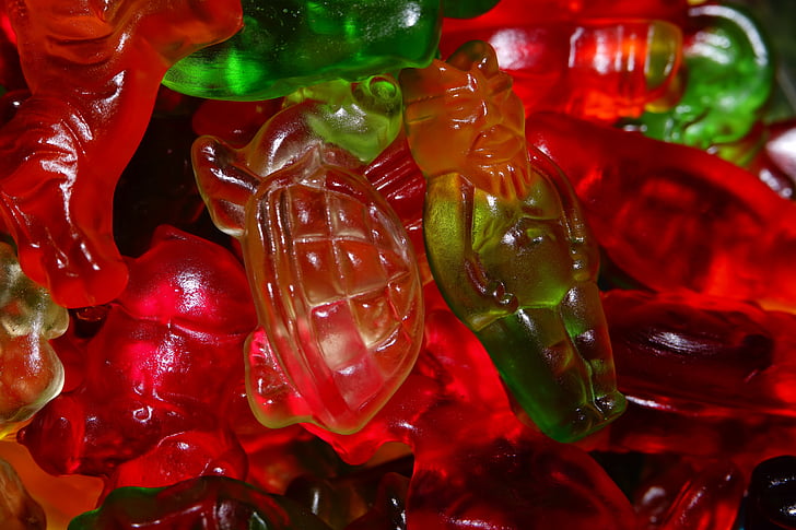 gyümölcs zselés mix, Gummibärchen, Gyümölcs kisselek, Haribo, Gummi bears, színes, édesség