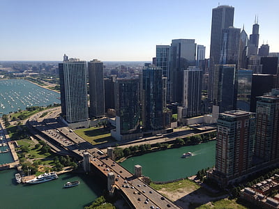 mesto, Chicago, Skyline, centru, Chicaga Linija obzorja, Urban, Suntec